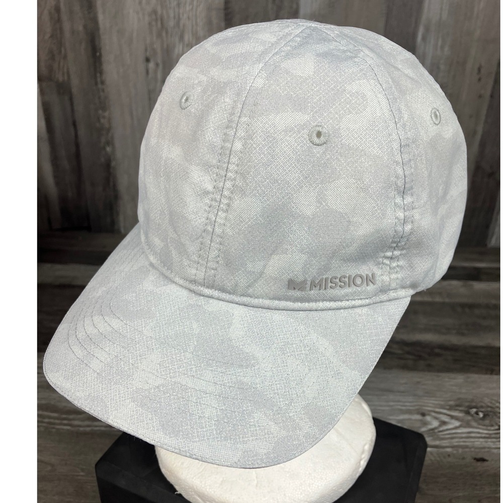 Mission Cooling Performance Hat Gray Camo Adjustable Athletic Baseball Cap